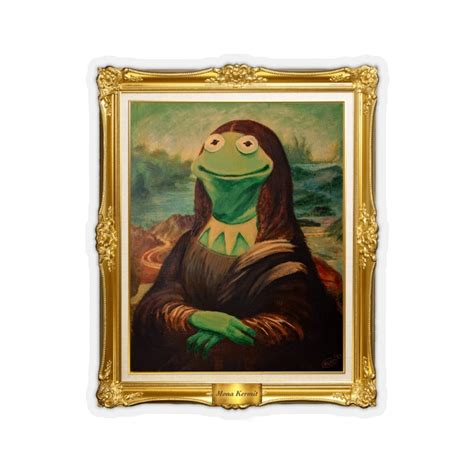 Kermit Sticker Mona Lisa Arte Pintura Muppets Calcomanía Etsy México