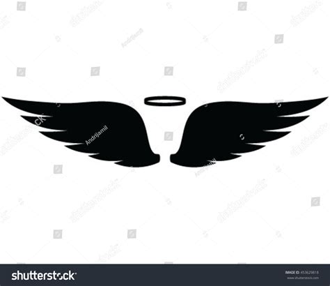 Black Silhouette Angel Wings Vector Illustration Vector De Stock