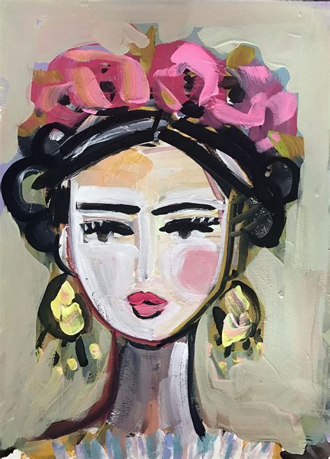 Frida Portrait Frida Print Abstract Paper Or Canvas Etsy Abstract