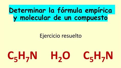 Determinar La Fórmula Empírica Y Molecular De Un Compuesto Youtube