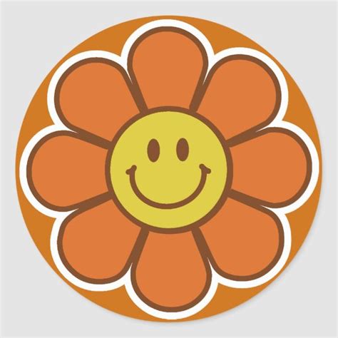 Smiley Flower Stickers Orange Aesthetic Stickers Stickers Collage