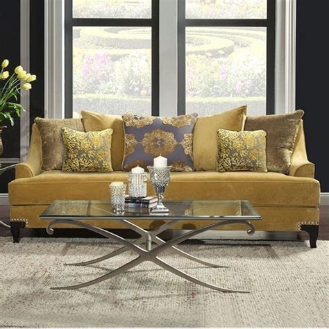 Superb condition 3 seater leather chesterfield sofa. Modern mustard yellow couch. Beautiful modern couch for ...