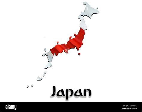 Mapa De Japón Bandera 3d Rendering Japón Mapa Y Bandera En Asia Mapa