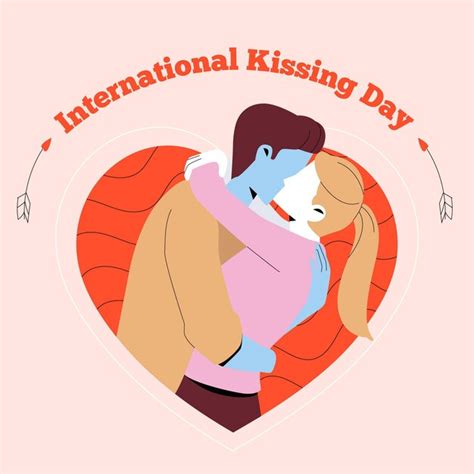 Free Vector Organic Flat International Kissing Day Illustration