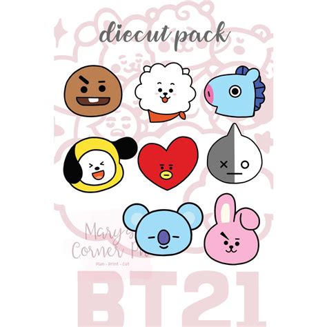 Bt21 Bts Army Die Cut Set Stickers Dc001 Shopee Philippines