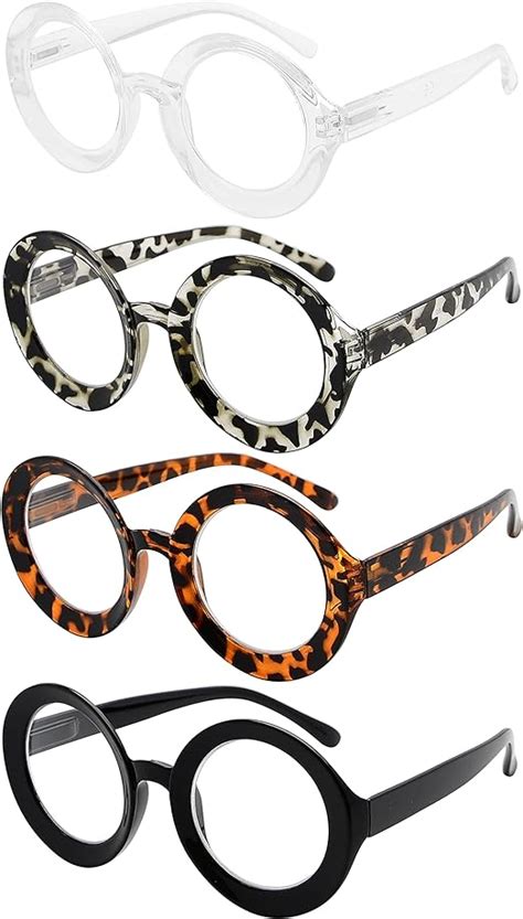 eyekepper pack of 4 stylish reading glasses fashion round reading aid for women pack of 4
