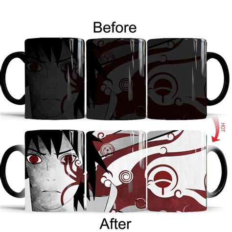 Naruto Sasuke Uchiha Coffee Mugs Cup 11oz Changing Color Heat Tea Mug