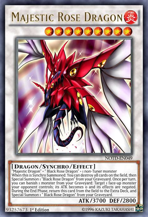 Once per turn remove from play 1 monster sent to the graveyard by the effect of mark of the dragon, until the end phase treat this cards name as that monsters name and this. Majestic Rose Dragon | Yugioh dragon cards, Custom yugioh ...