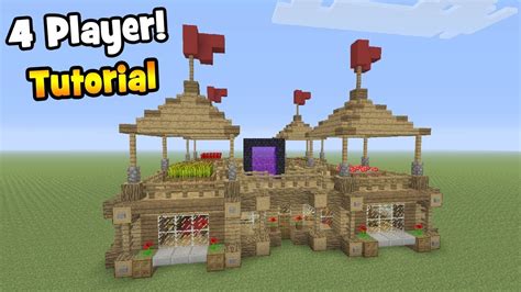 Minecraft Tutorial How To Make A 4 Player Survival Base 2 With