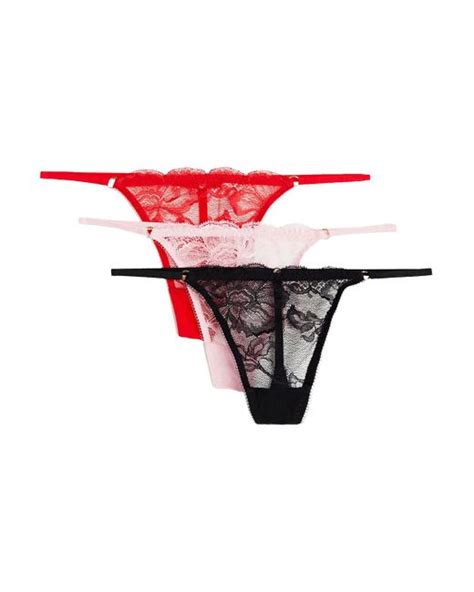 Agent Provocateur Bernie Set Of Three Stretch Lace Low Rise Thongs In
