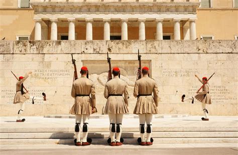 Athens The Changing Of The Guard Greek Monument Of The Unknown