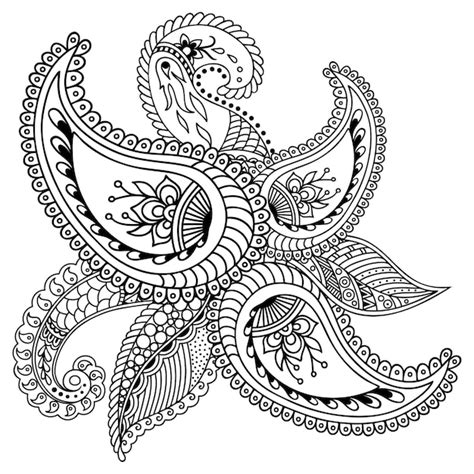 Motif De Fleurs Mehndi Pour Le Dessin Et Le Tatouage Au Henné