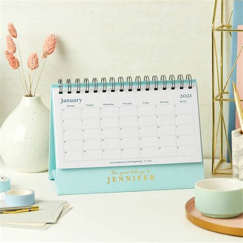 Personalised Stylish 2023 Desk Calendar By Martha Brook Desk