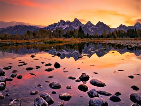 Sunset Grand Teton National Park Nature Photography Hd Wallpaper