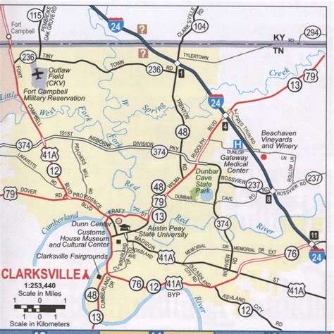 Clarksville Tn Roads Map Highway Map Clarksville City And Surrounding Area