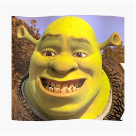 Shrek 2 Shrek Awkward Smiling Poster By Volkaneeka Redbubble