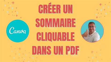 Créer Un Sommaire Cliquable En Pdf Avec Canva Youtube