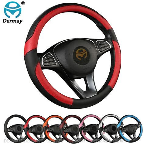 Dermay 2019 New Car Steering Wheel Cover Pu Leather M Size Fit Standard