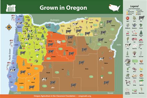 Grown In Oregon Map Oregon Agriculture In The Classroom