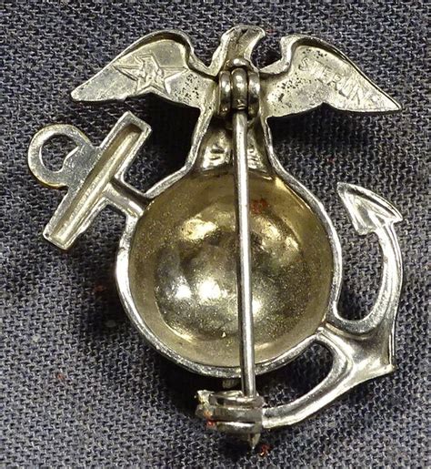 Wwii Usmc Officers Sterling Ega Collar Insignia By H H Griffin Militaria