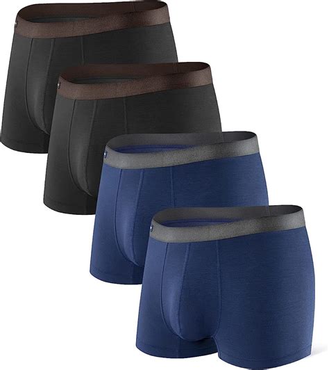 david archy men s underwear breathable boxer briefs bamboo rayon trunks in 3 or 4 pack black