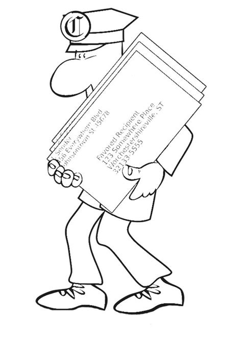 Kleurplaat postbode . Gratis kleurplaten om te printen afb 20200.