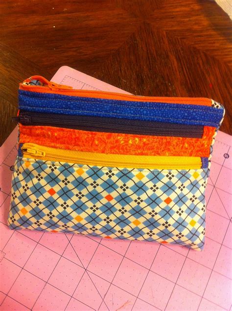 Triple Zip Pouch Triple Zip Pouch By A Quilters Table Usairdoll1