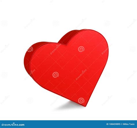 Corazón Rojo Grande Aislado En El Fondo Blanco Imagen De Archivo