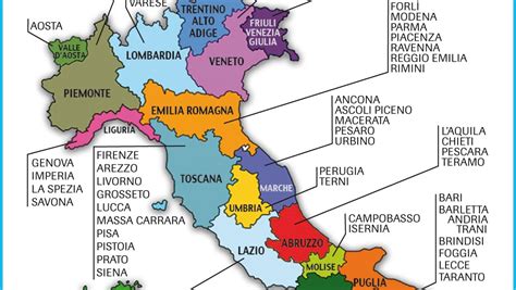 Mappa Dell Italia Regioni