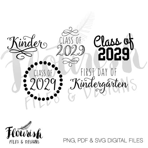 Kindergarten Class Of 2029 Digital Cut Files Svg Png Pdf