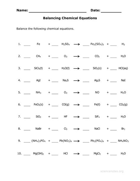 Balancing Chemical Equations Gizmo Answer Key Pdf Decay Practice