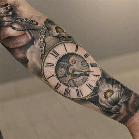 Timepiece Sleeve Tatuajes De Relojes Tatuajes Manga Completa