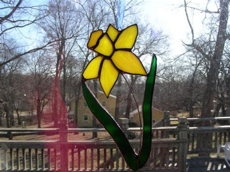 Stained Glass Daffodil Etsy Stained Glass Daffodils Yellow Daffodils