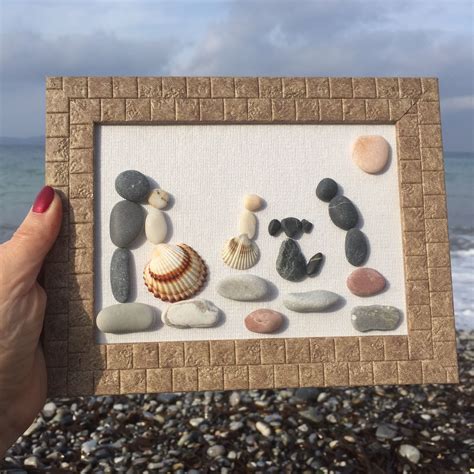 4th anniversary gifts for men pebble art couple and dog family of 4 ...