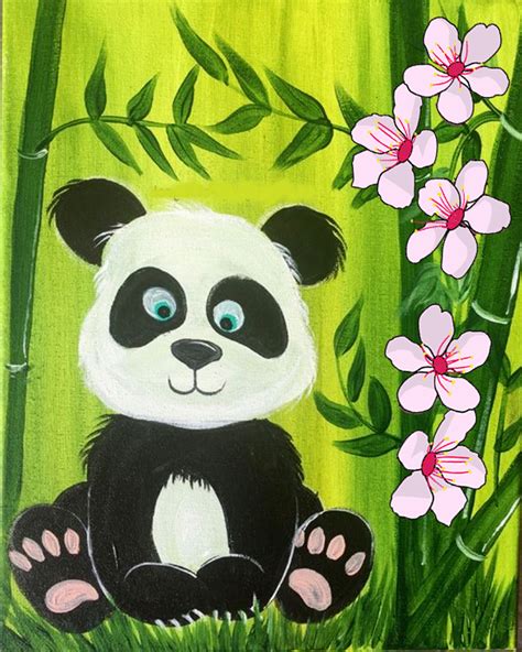 Bamboo Panda Kids At Home Paint Kit Unwined And Paint Art And Wine