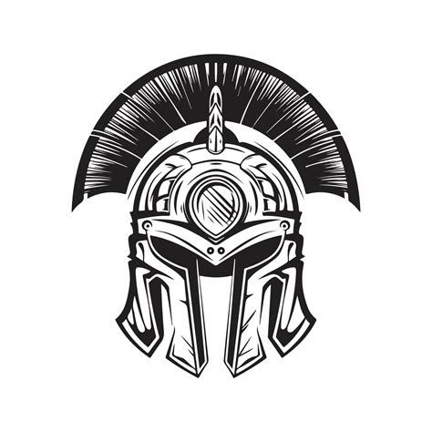 Spartan Helmet Vector Concept Digital Art Hand Drawn Illustration