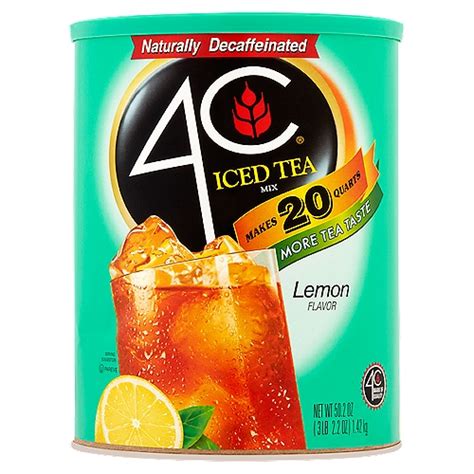 4c Naturally Decaffeinated Lemon Flavor Iced Tea Mix 502 Oz
