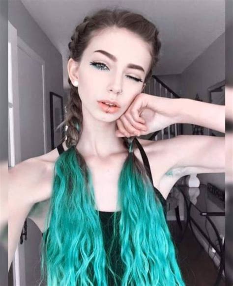Dye is gradually coaxed through the hair using fingers, rather than brushes and foils, to deliver a softer ombré effect. blue and green dip dye | Tumblr
