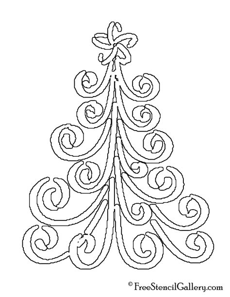 Cute easy christmas tree drawings. Christmas Tree Stencil 17 | Free Stencil Gallery