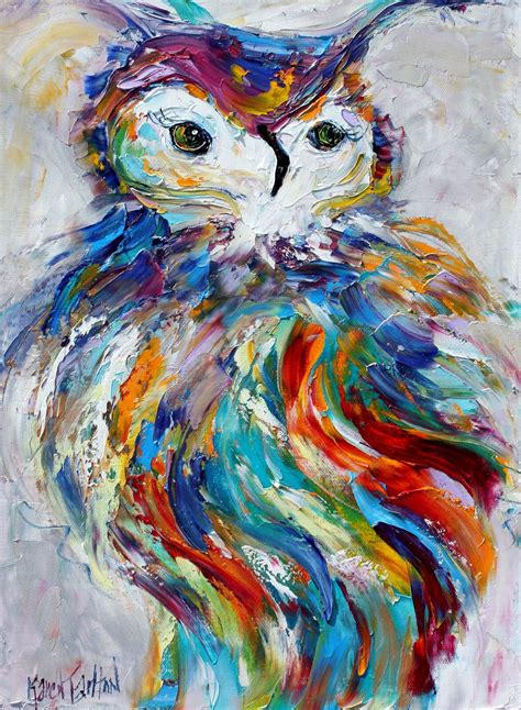 Owl Painting Bird Painting Original Oil On Canvas Palette Knife