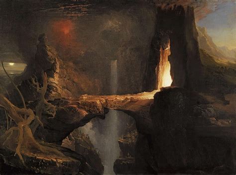 Expulsion Moon And Firelight Ca 1828 Thomas Cole Painting By Thomas