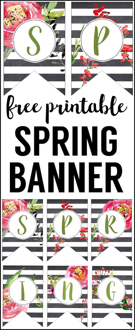 Spring Banner Printable Spring Decorations Paper Trail Design