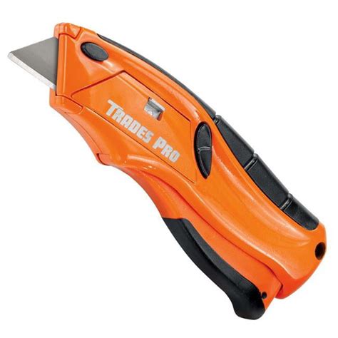 Trades Pro Quick Change Squeeze Blade Safety Utility Knife Box Cutter