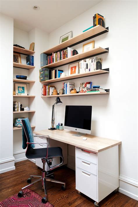 Floating Shelves Above Desk In Office By Michelle Gage Shelves Above