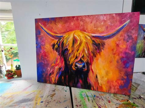 Glorious Colours New Highland Cow Painting — Sue Gardner Original