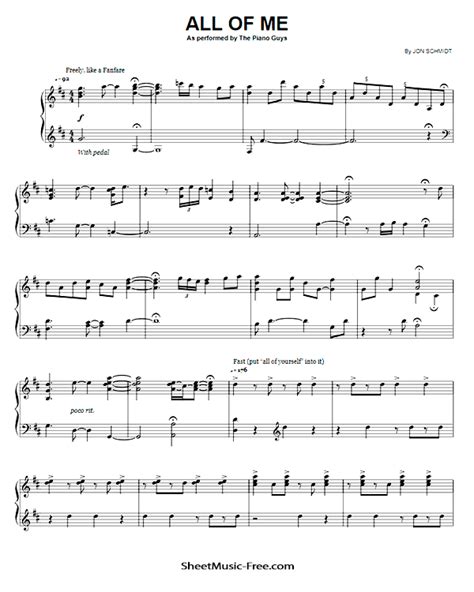 Meeting the level of intermediate or intermediate advanced players, offers pdf sheet music files with audio midi and. All Of Me Sheet Music The Piano Guys | ♪ SHEETMUSIC-FREE.COM