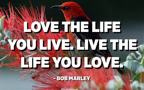 Love The Life You Live Live The Life You Love Bob Marley
