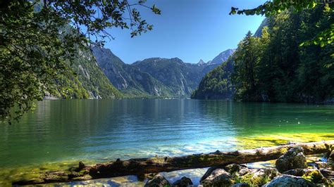 Free Download Mountain Tree Summer Nature Breathtaking Lake Sky Lake Hd