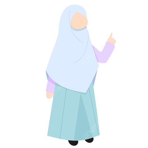 Gambar Wanita Muslimah Comel Menunjuk Png Dan Vektor Percuma Muslim