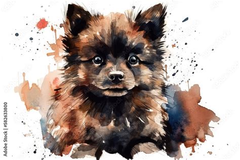 Swedish Lapphunds Are A Breed Of Dog Of The Spitz Type Illustration